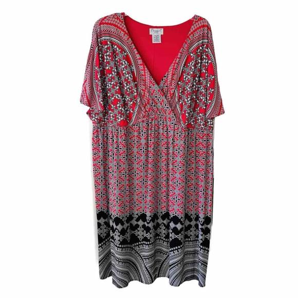 Maggy London Dresses & Skirts - 22W Maggy London Flattering Stretchy Crisscross Bust Fully Lined MIDI Dress